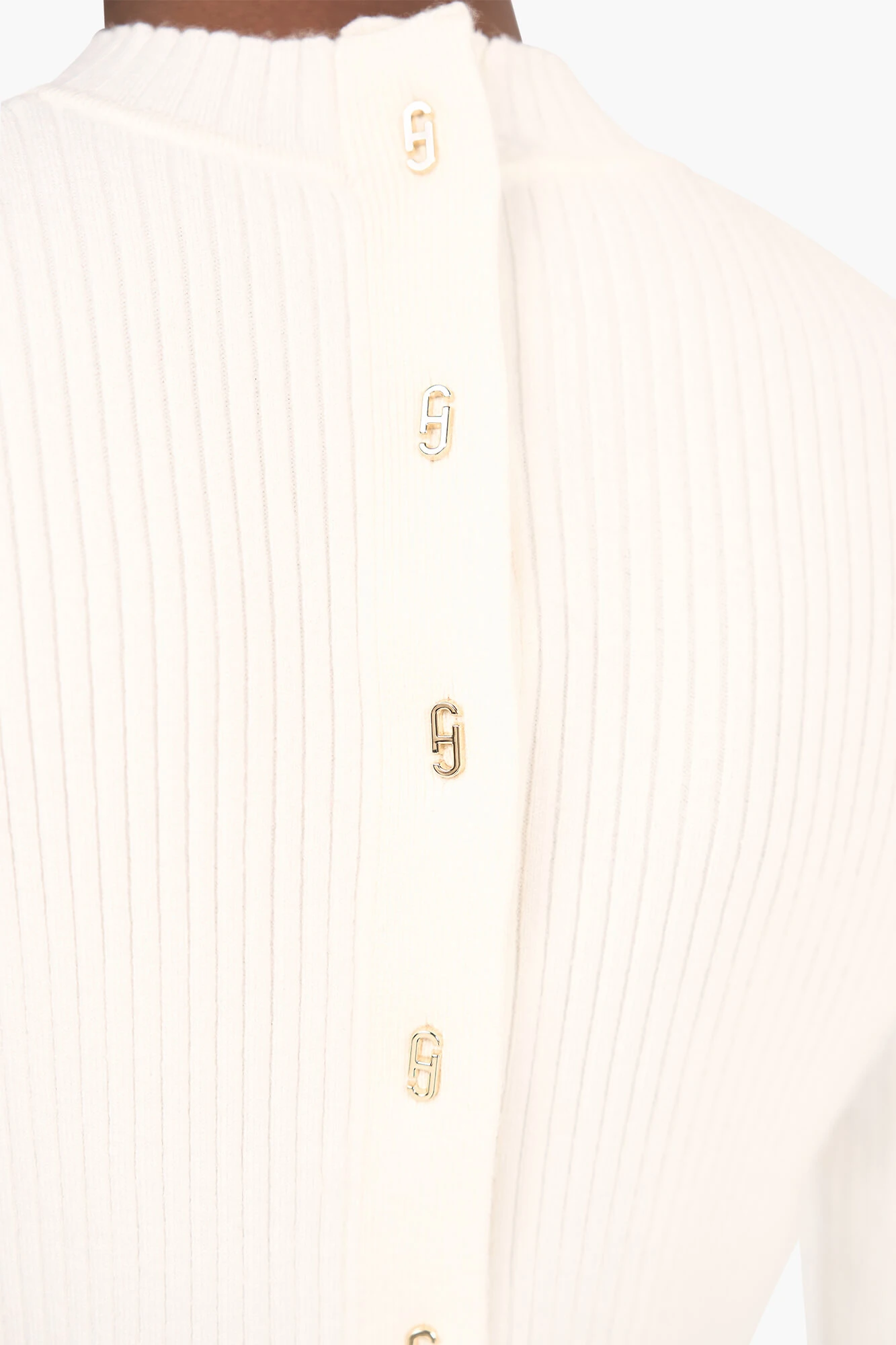 Top Gebreid Viscose Logo Drukker Rug Alec Off White