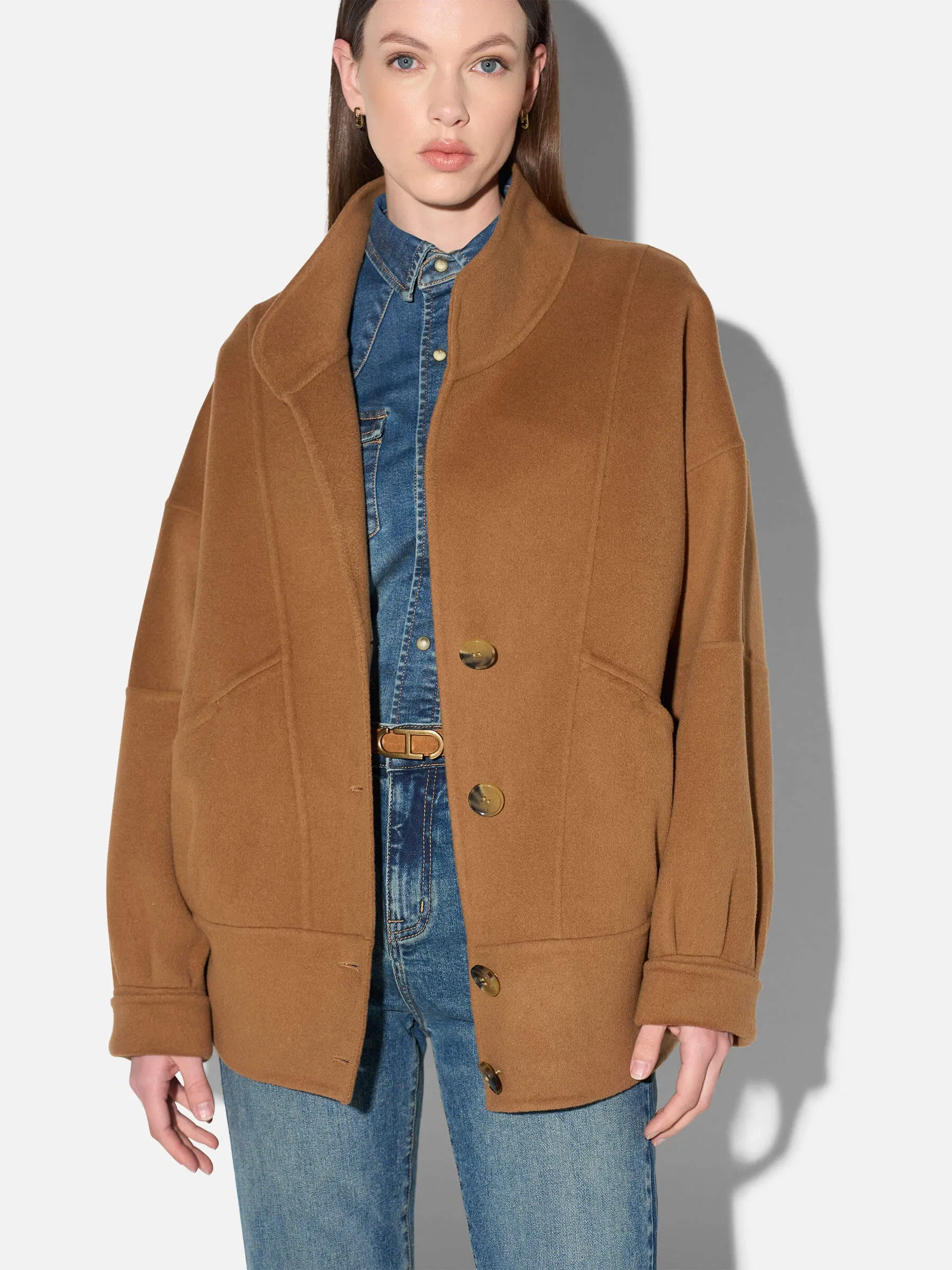 Vintage Cashmere Dames Jas Seth Cognac