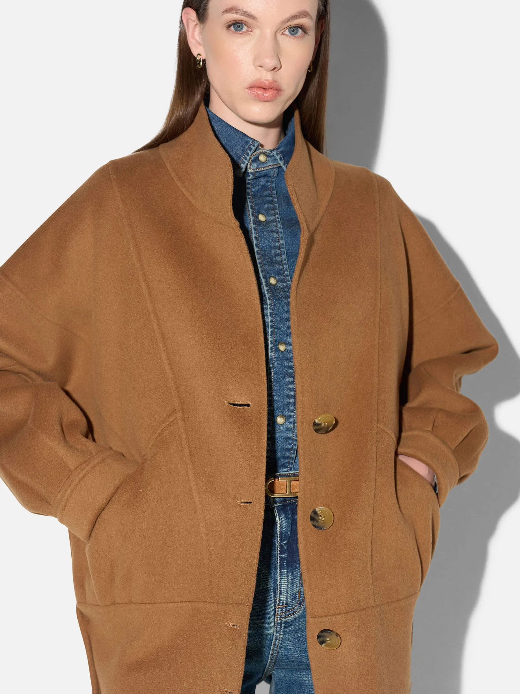 Vintage Cashmere Dames Jas Seth Cognac