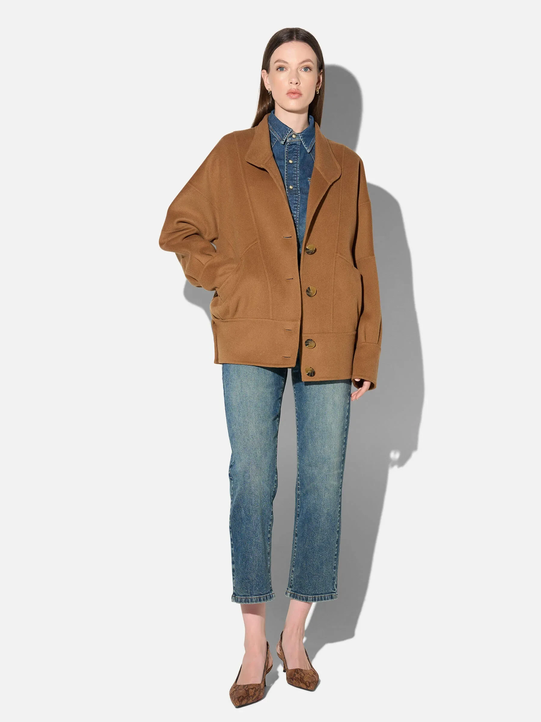 Vintage Cashmere Dames Jas Seth Cognac