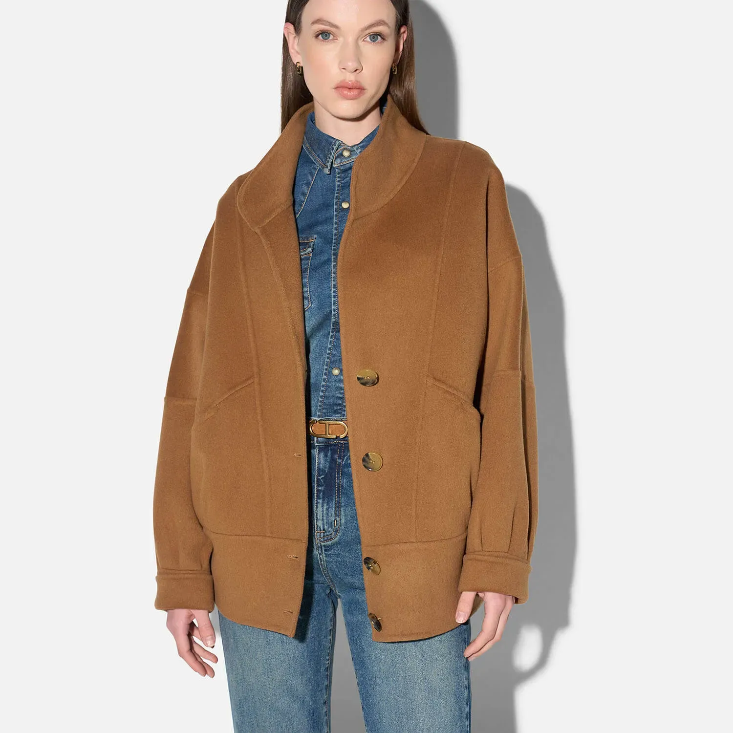 Vintage Cashmere Dames Jas Seth Cognac