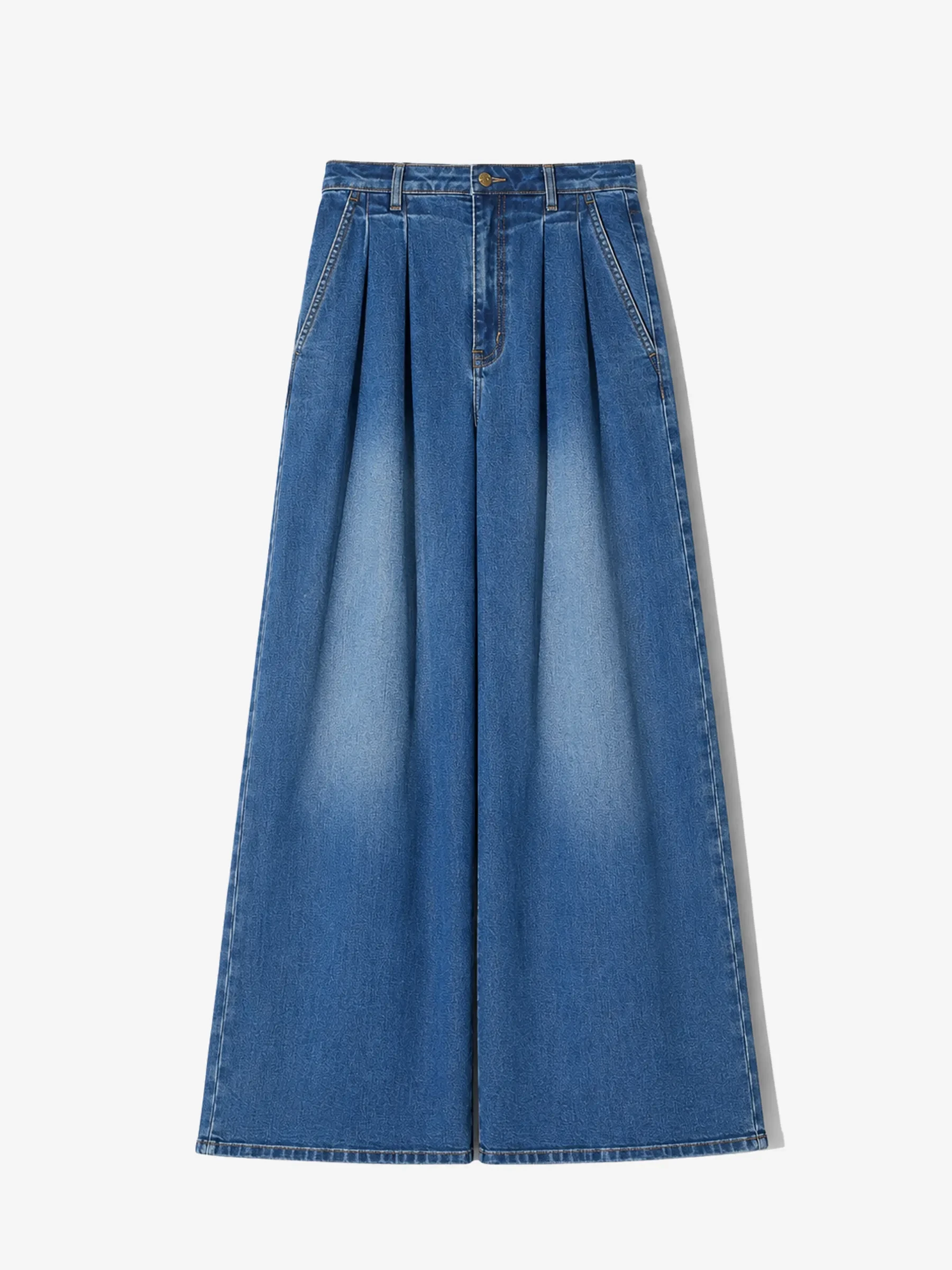 wide leg jeans stretch high rise blauw dollar 258