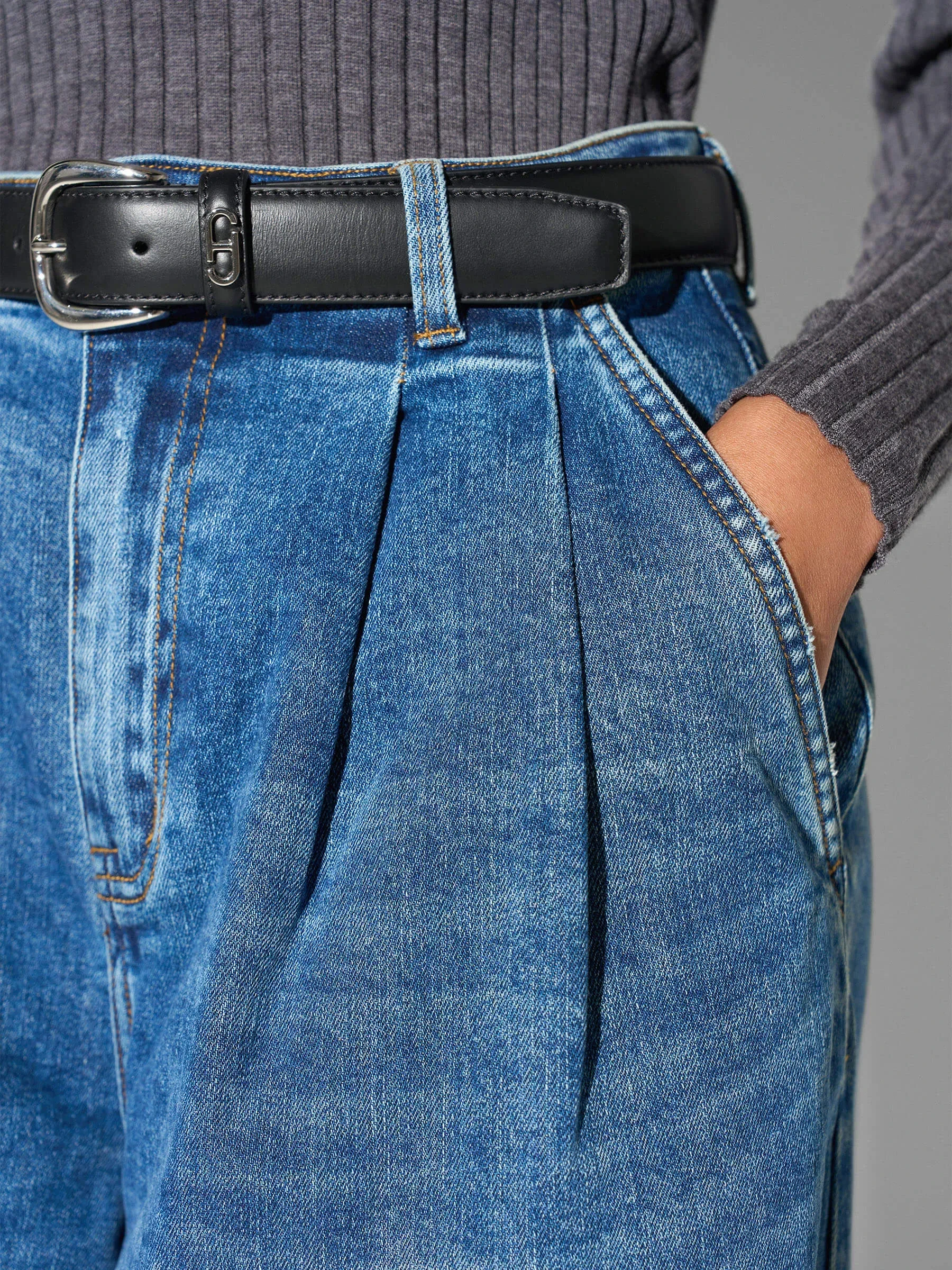 wide leg jeans stretch high rise blauw dollar 258