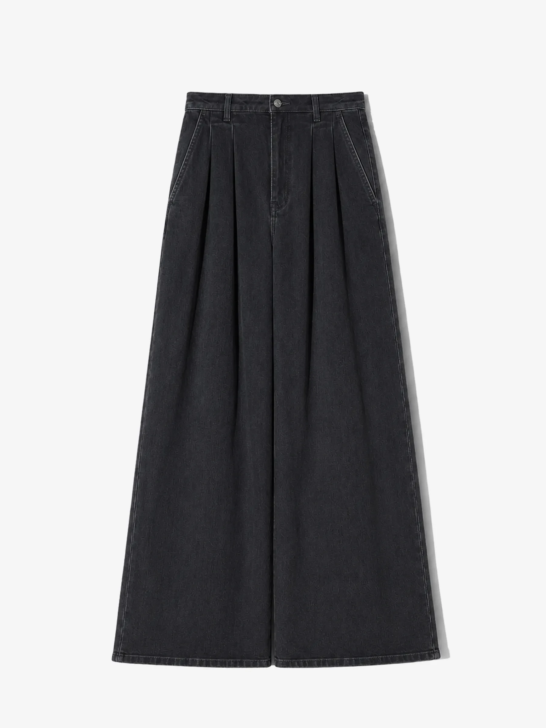 Wide Leg Jeans Stretch High Rise Dollar Zwart 813