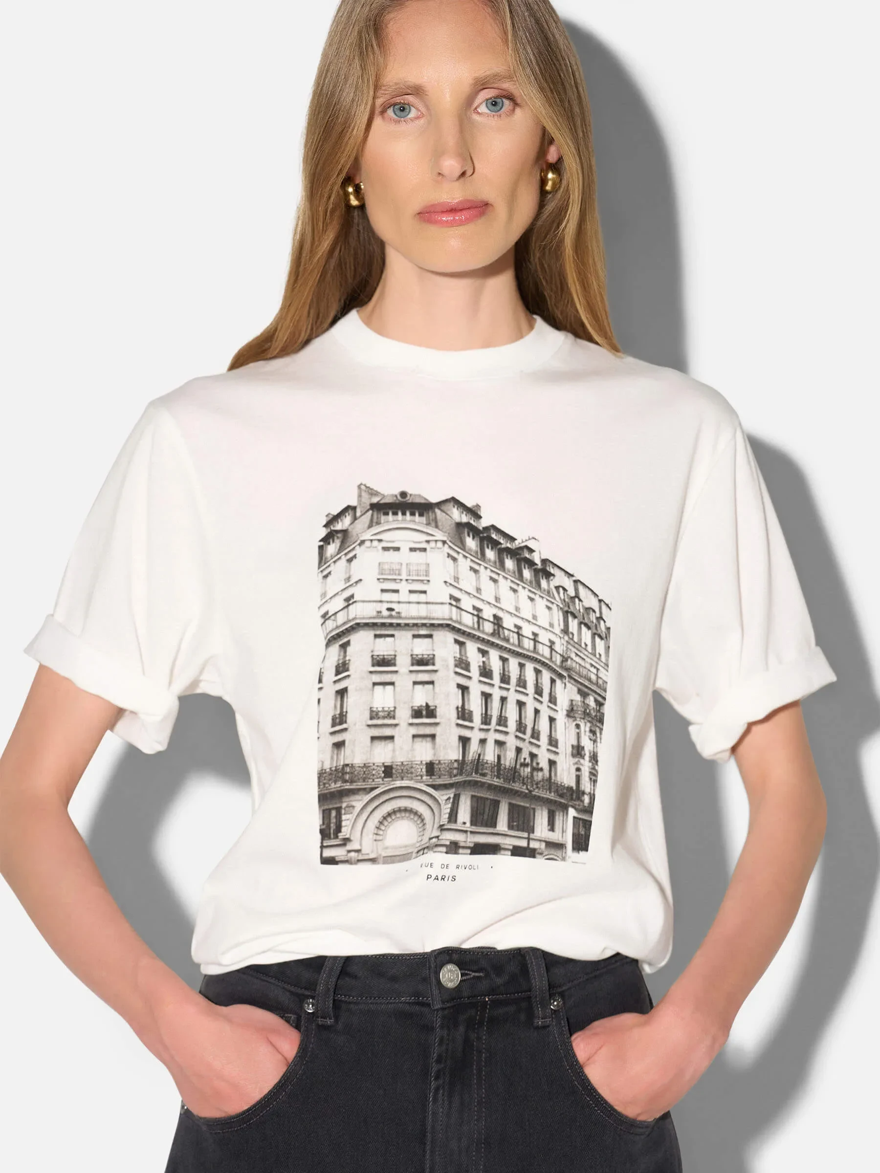Wit Shirt Dames Katoen Adam Paris