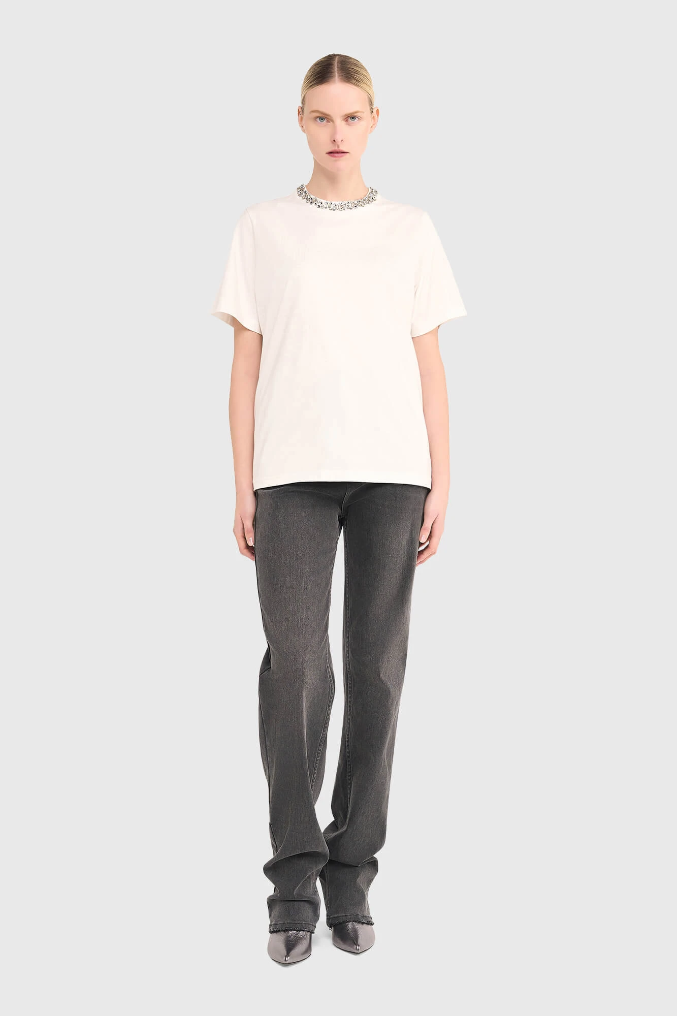 Shirt Dames Steentjes Rock Wit