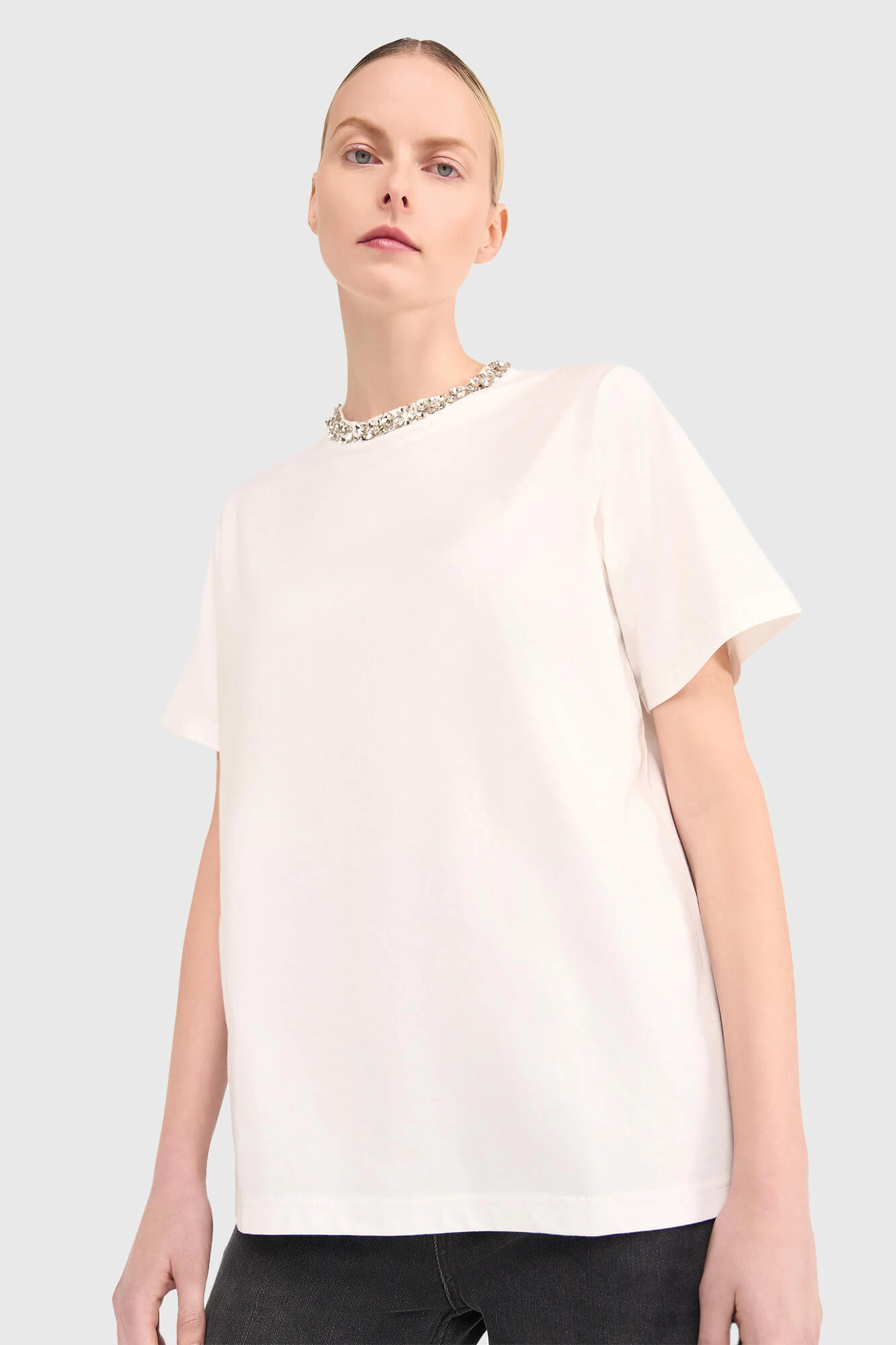 Shirt Dames Steentjes Rock Wit