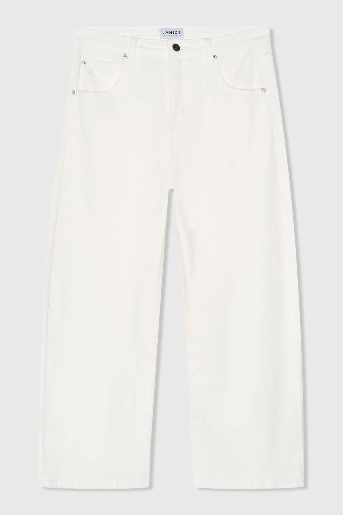 Witte Barrel Jeans Dames Mid Rise Baxter