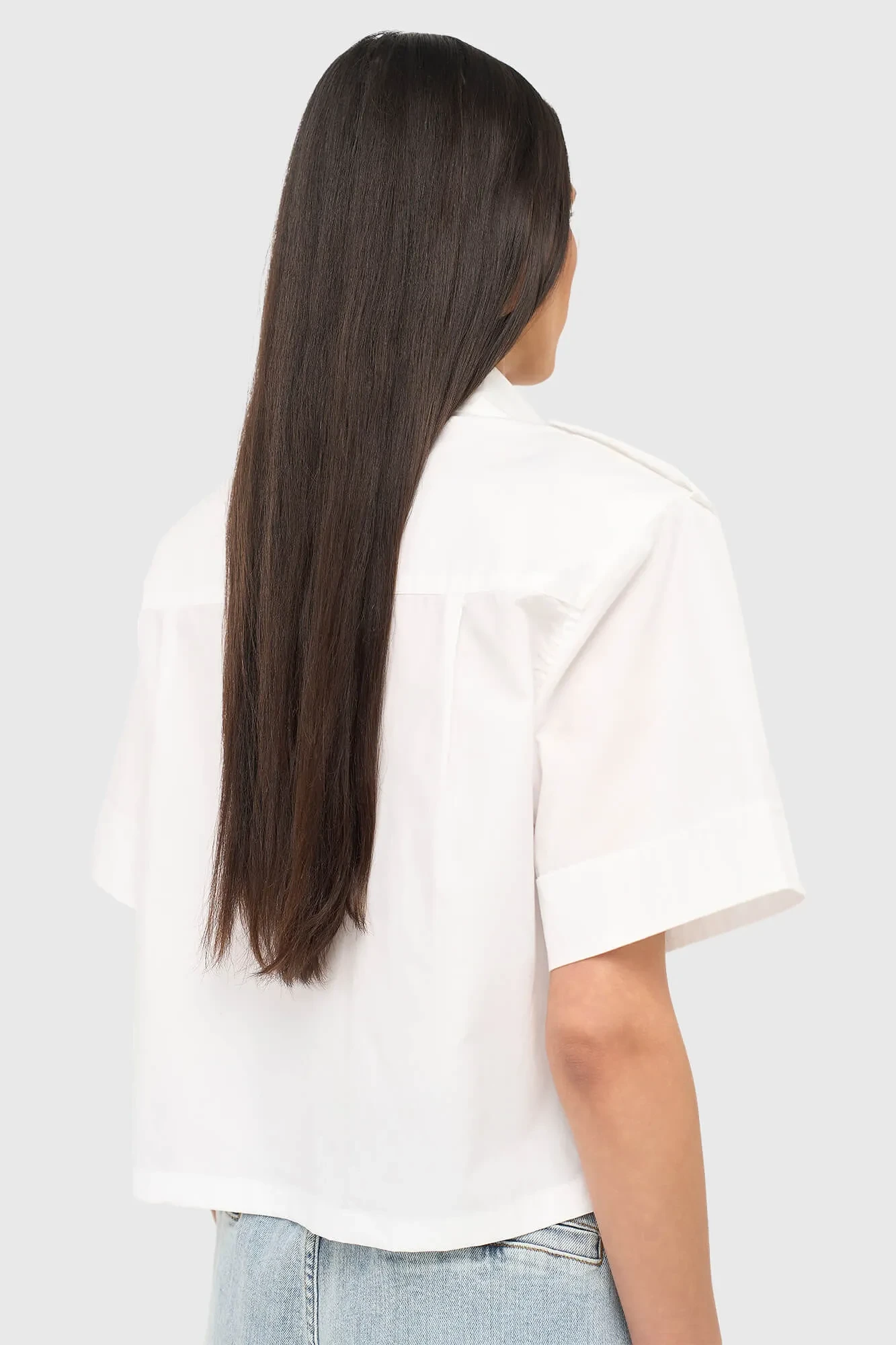 Witte Blouse Dames Katoen Wit Spike