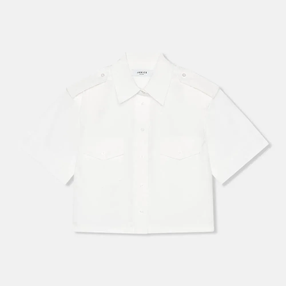 Witte Blouse Dames Katoen Wit Spike
