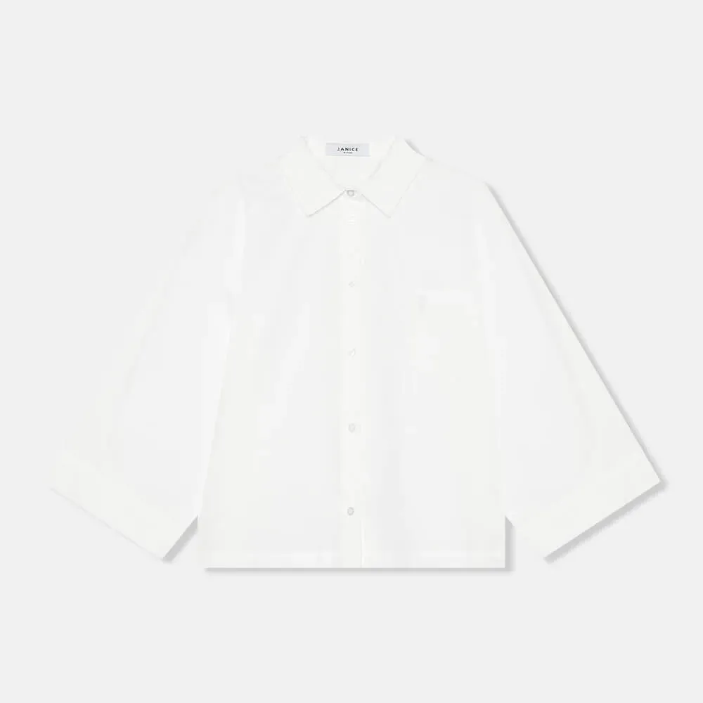 Witte Katoenen Blouse Dames Kimono Carl