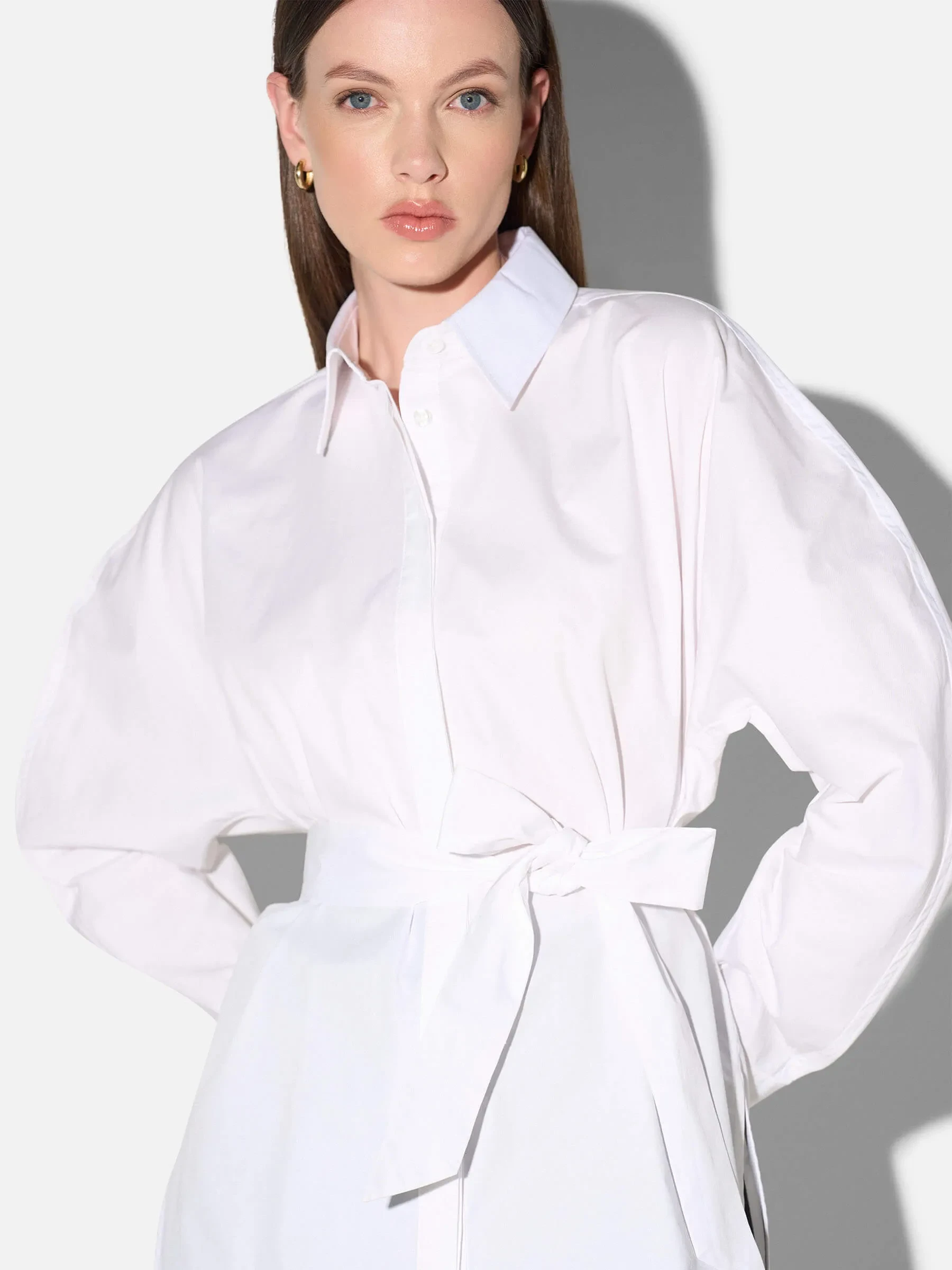 Witte Katoenen Blouse Dames Pof Mouw Glyn