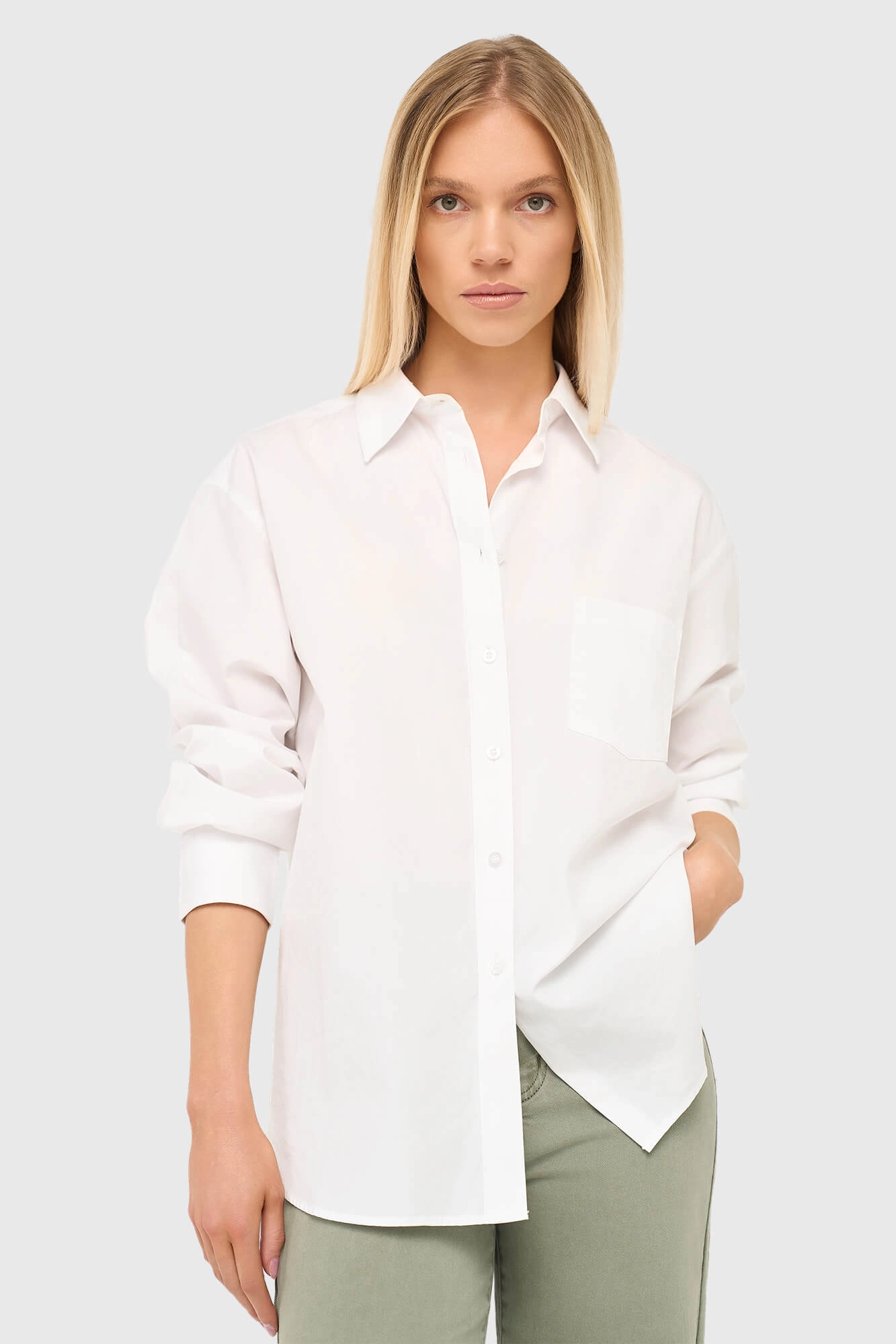 Witte Katoenen Dames Blouse Lange Mouw Kygo Janice 01