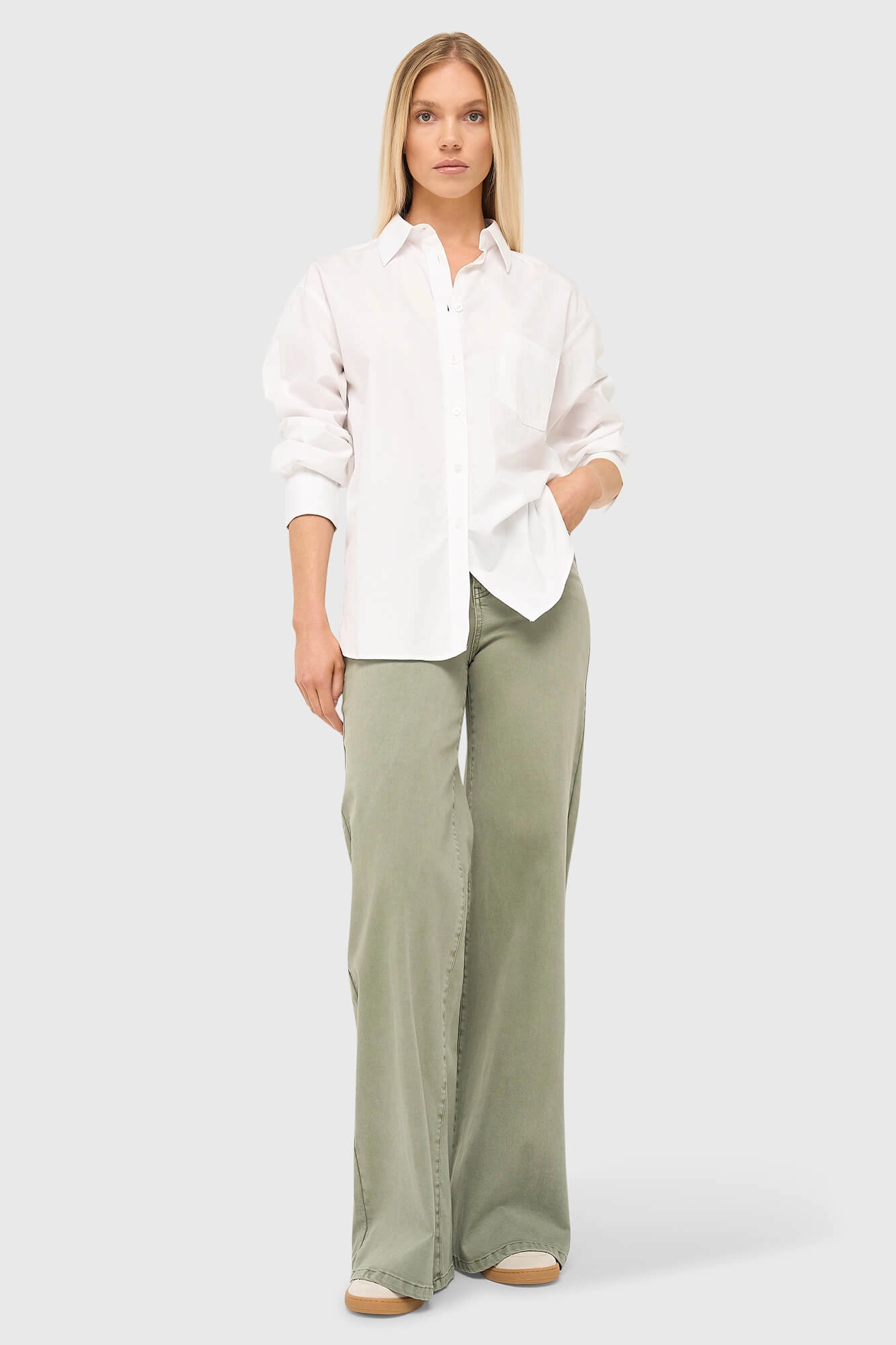 Witte Katoenen Dames Blouse Lange Mouw Kygo Janice 03
