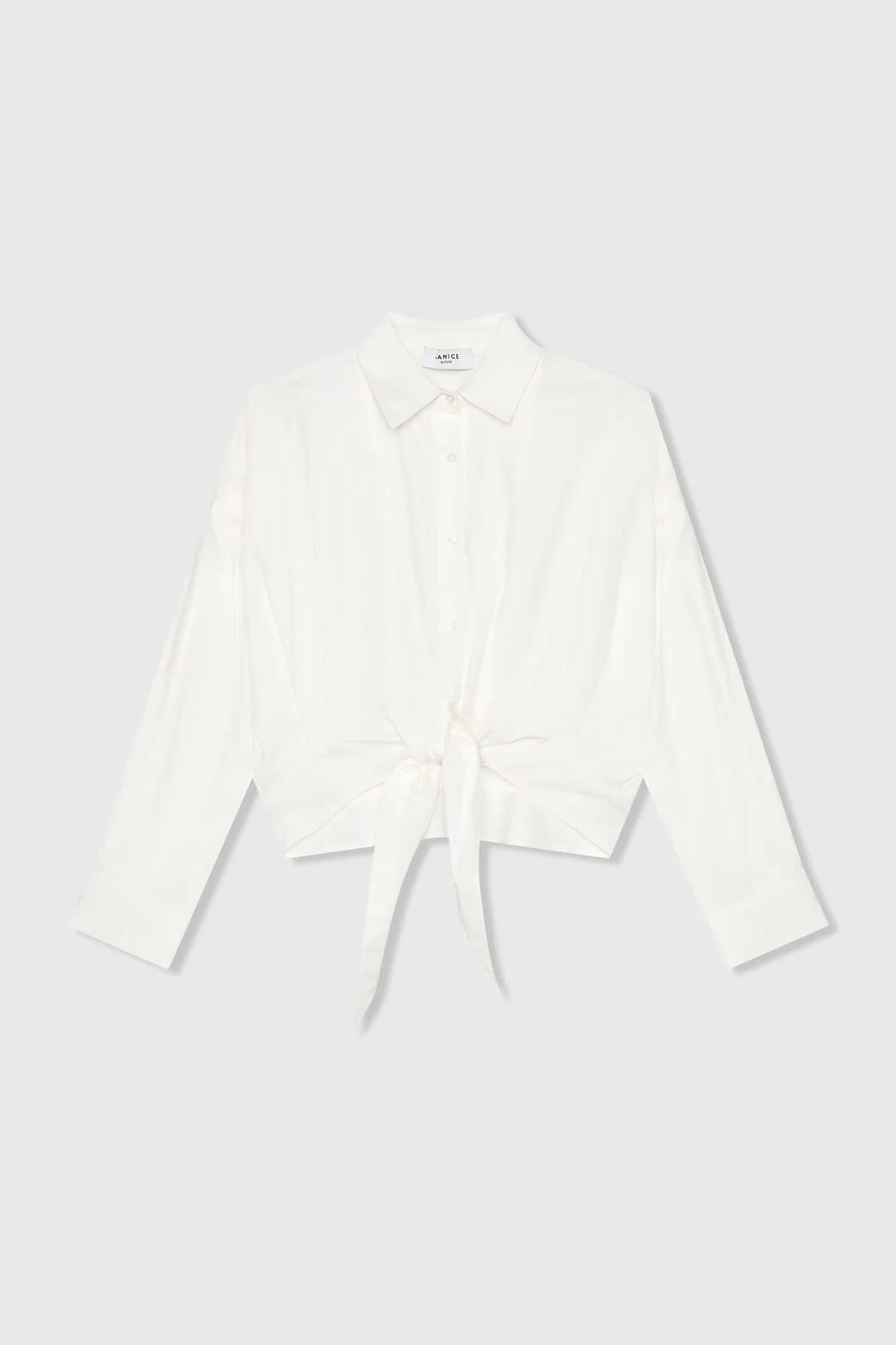 Witte Katoenen Strik Blouse Dames David