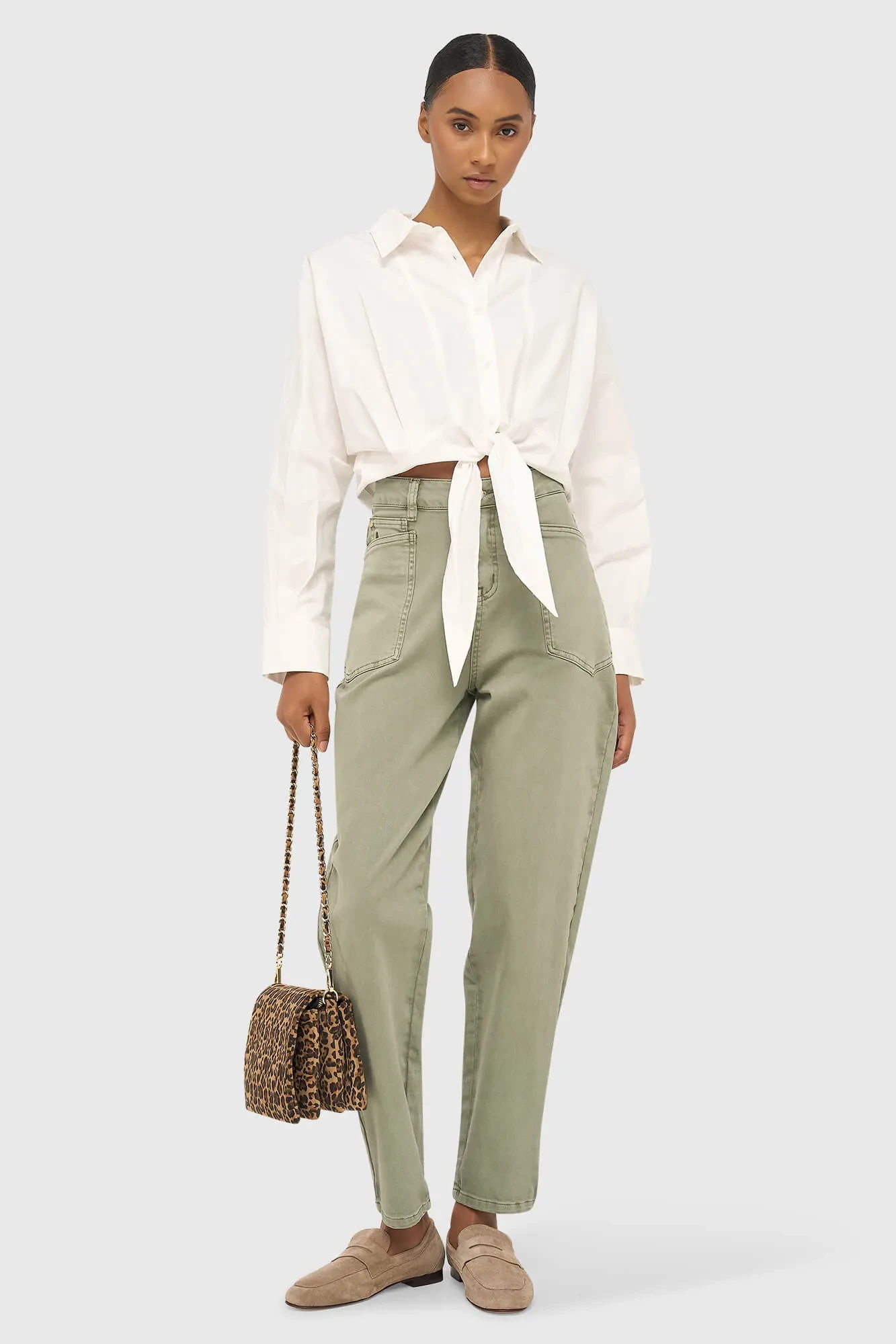 Witte Katoenen Strik Blouse Dames David