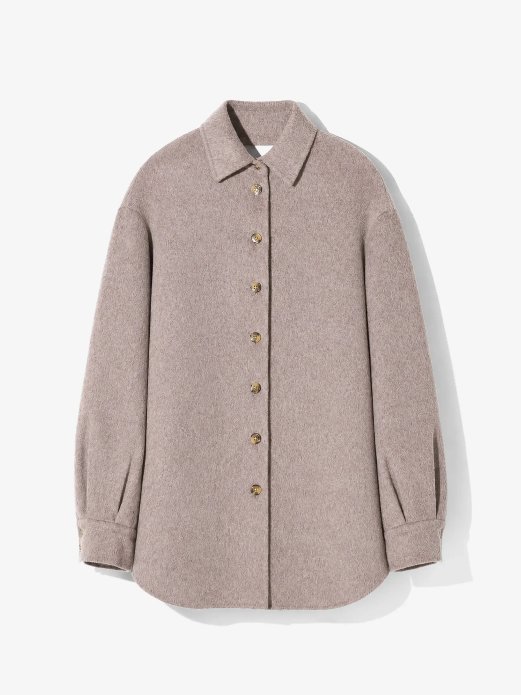 Wollen Dames Blouse Jas Shane Beige