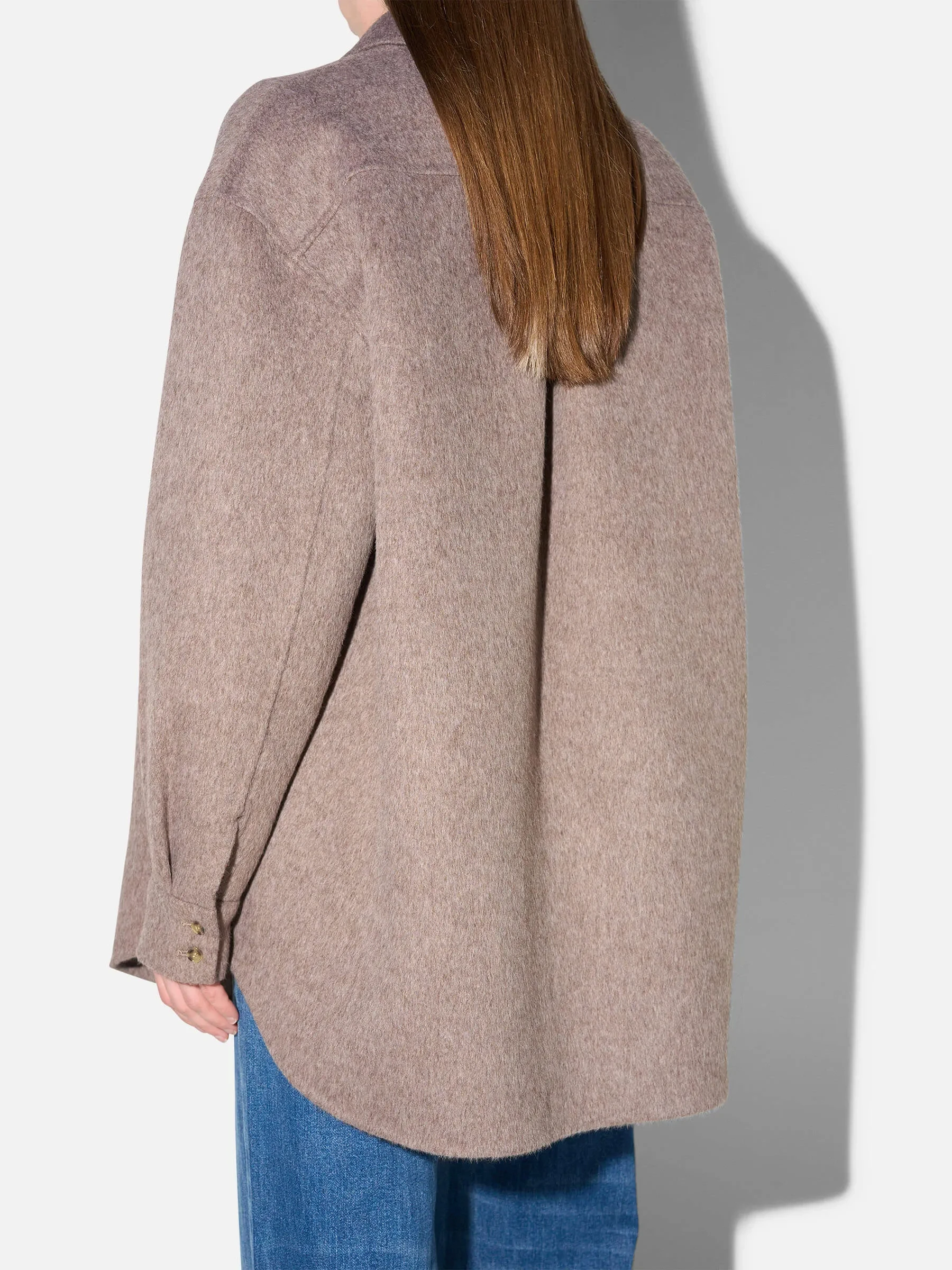 Wollen Dames Blouse Jas Shane Beige
