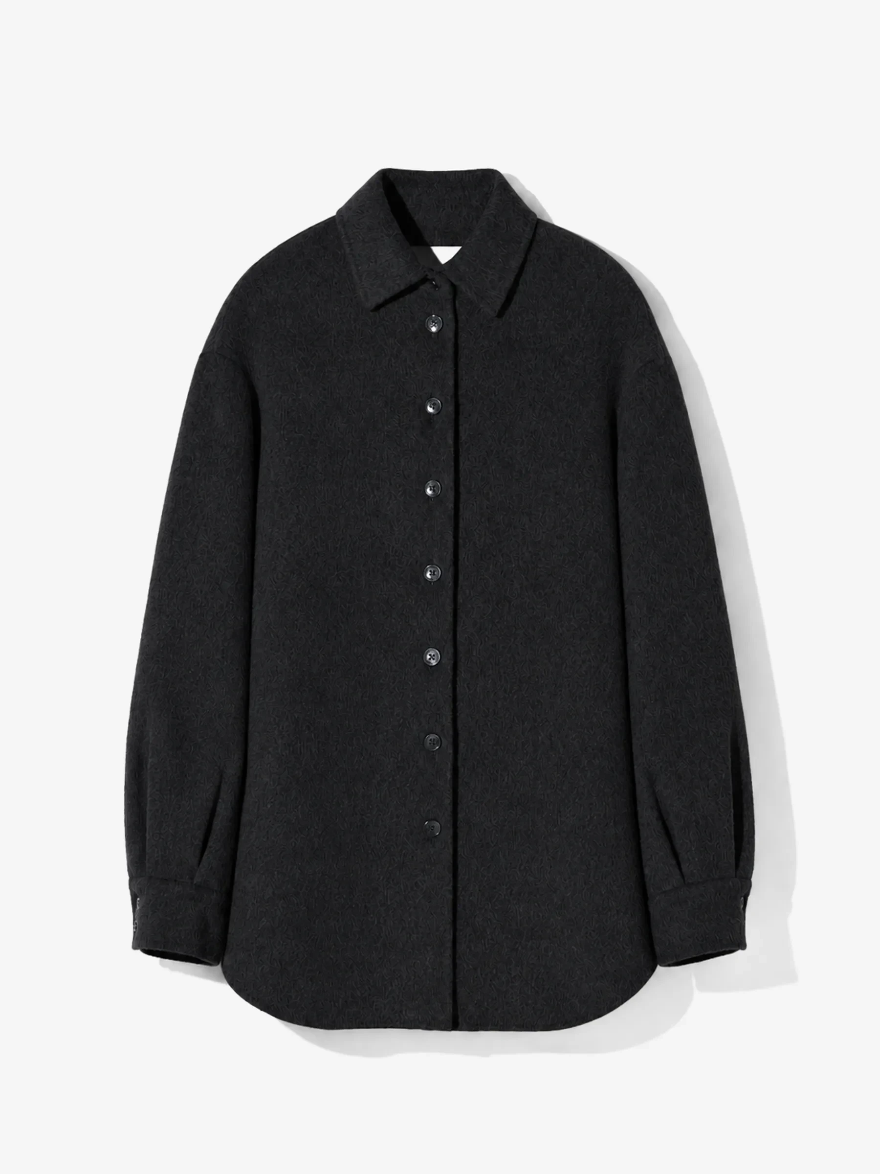 Wollen Dames Blouse Jas Shane Zwart