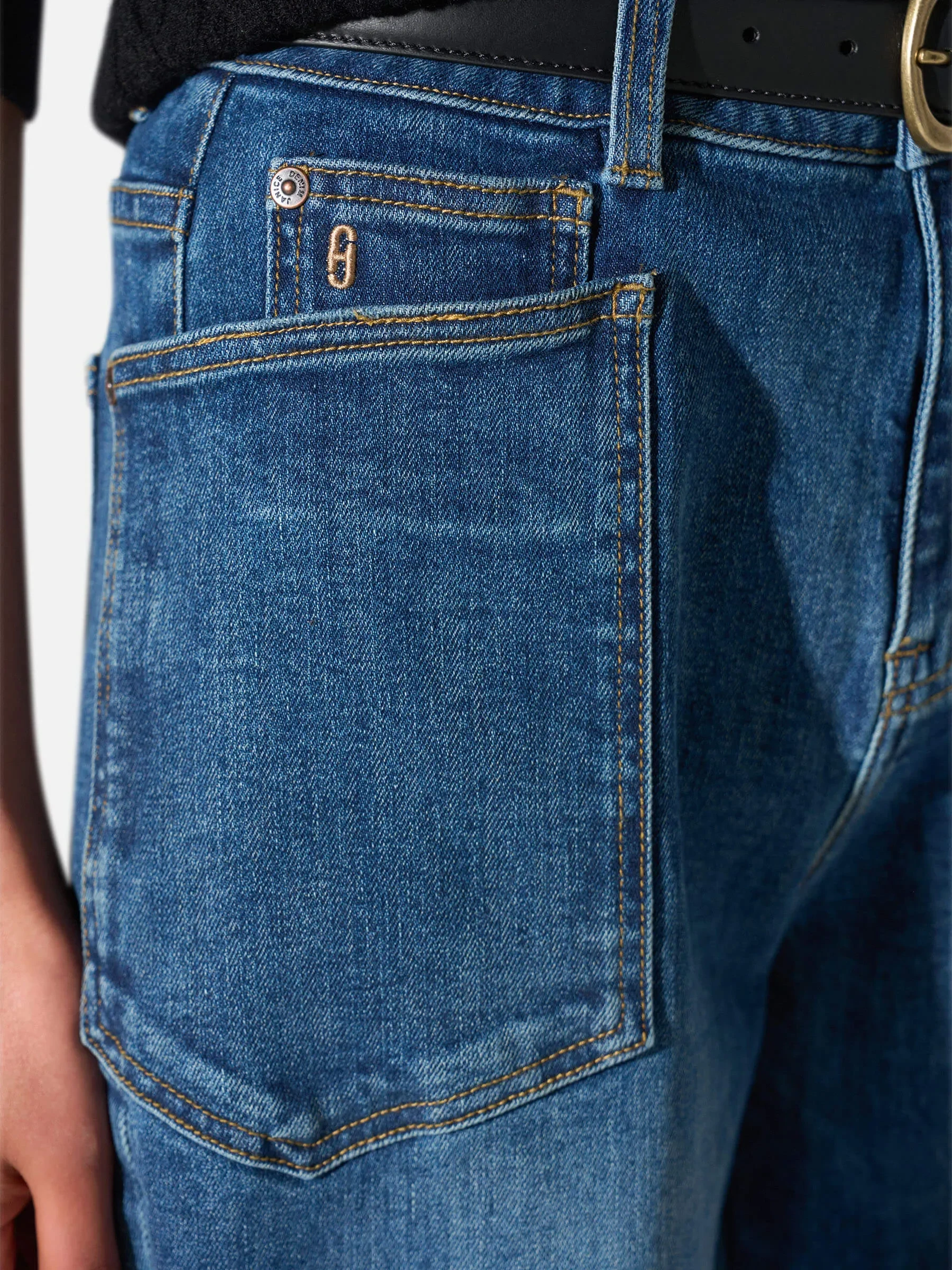 Worker Jeans Dames Barrel Fit Stretch Mid Rise Morrison Blauw 469