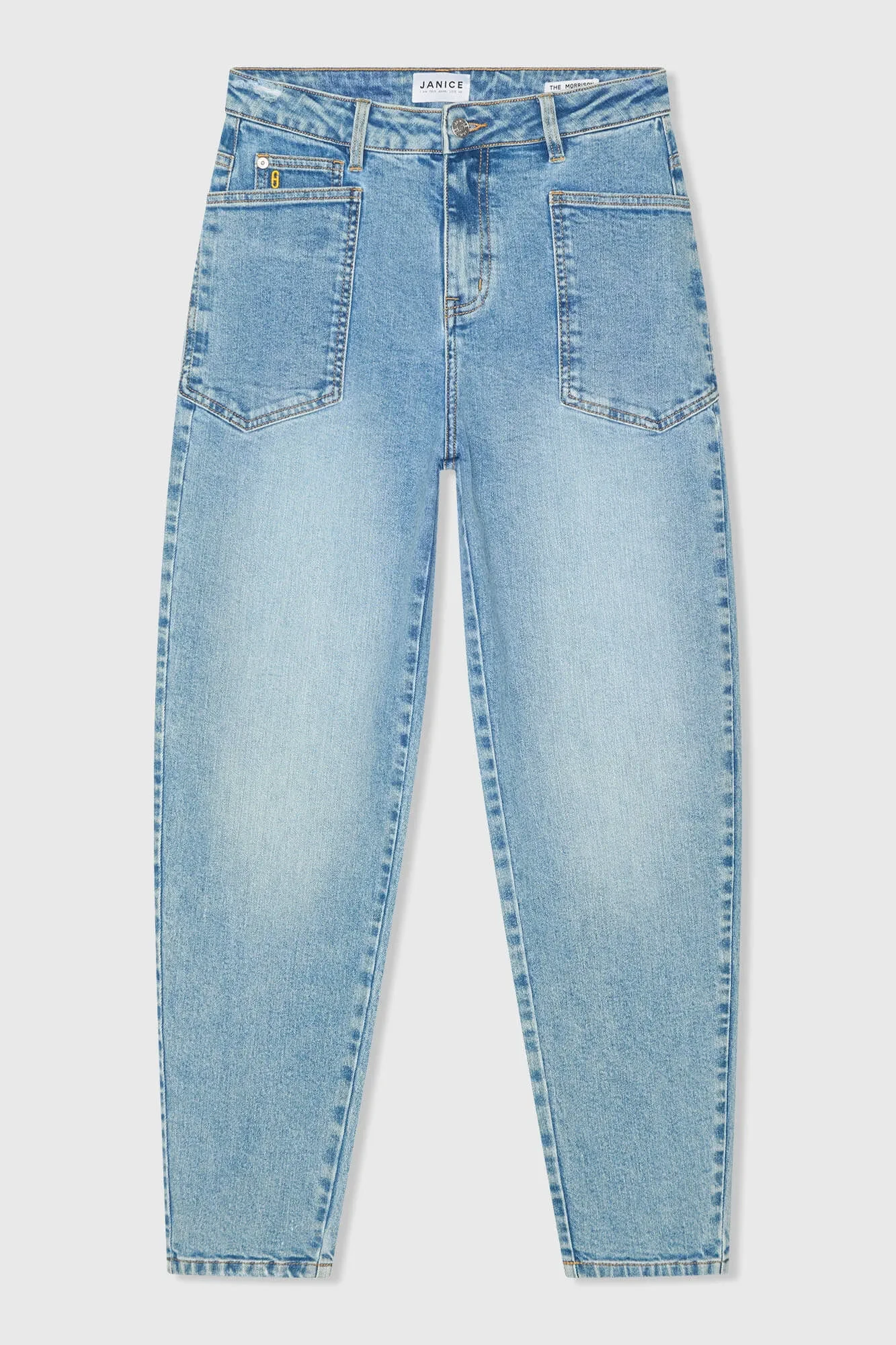 Worker Jeans Dames Barrel Fit Stretch Mid Rise Morrison Blauw 786