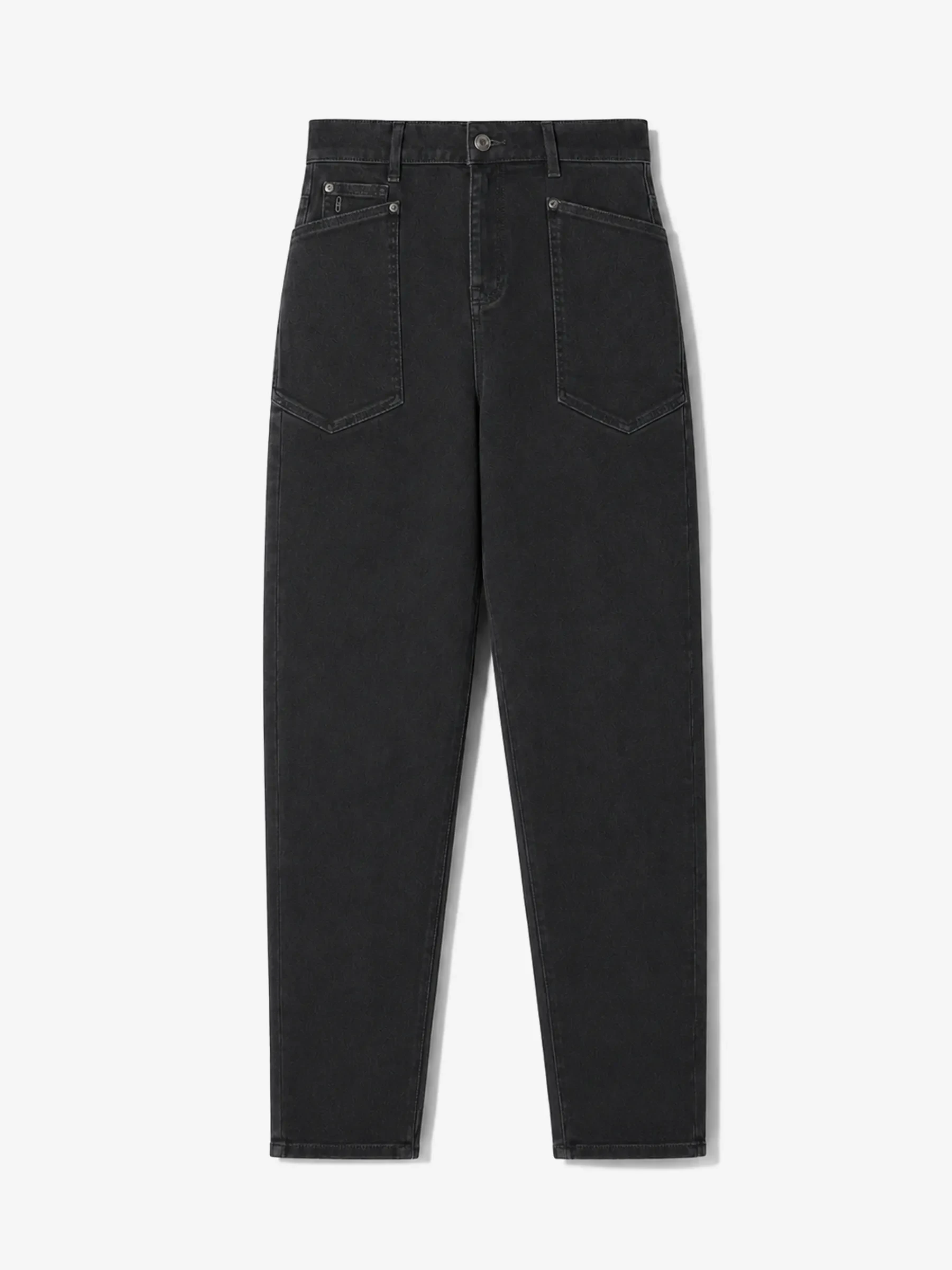 Worker Jeans Dames Barrel Fit Stretch Mid Rise Morrison Zwart 813