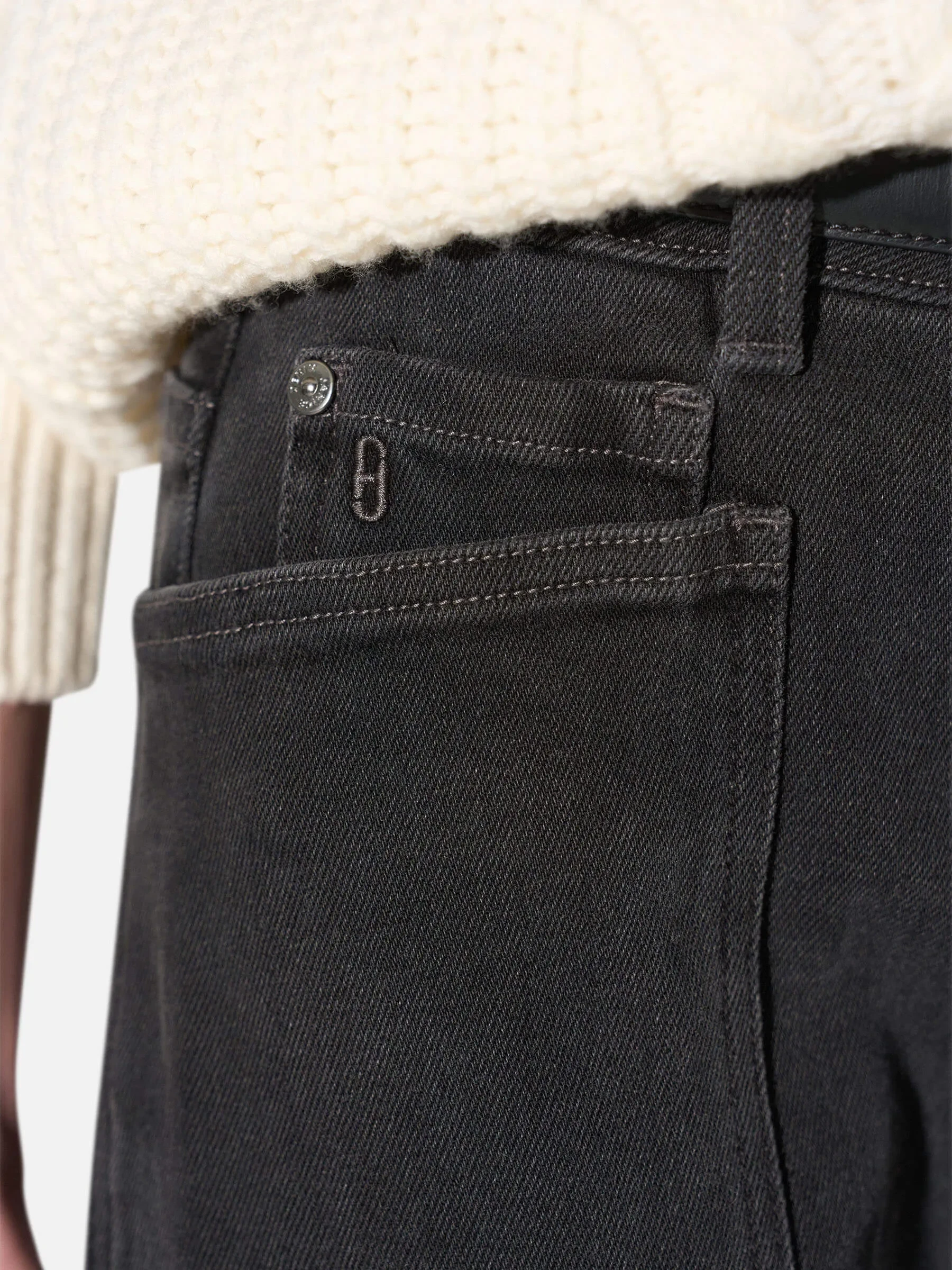 Worker Jeans Dames Barrel Fit Stretch Mid Rise Morrison Zwart 813