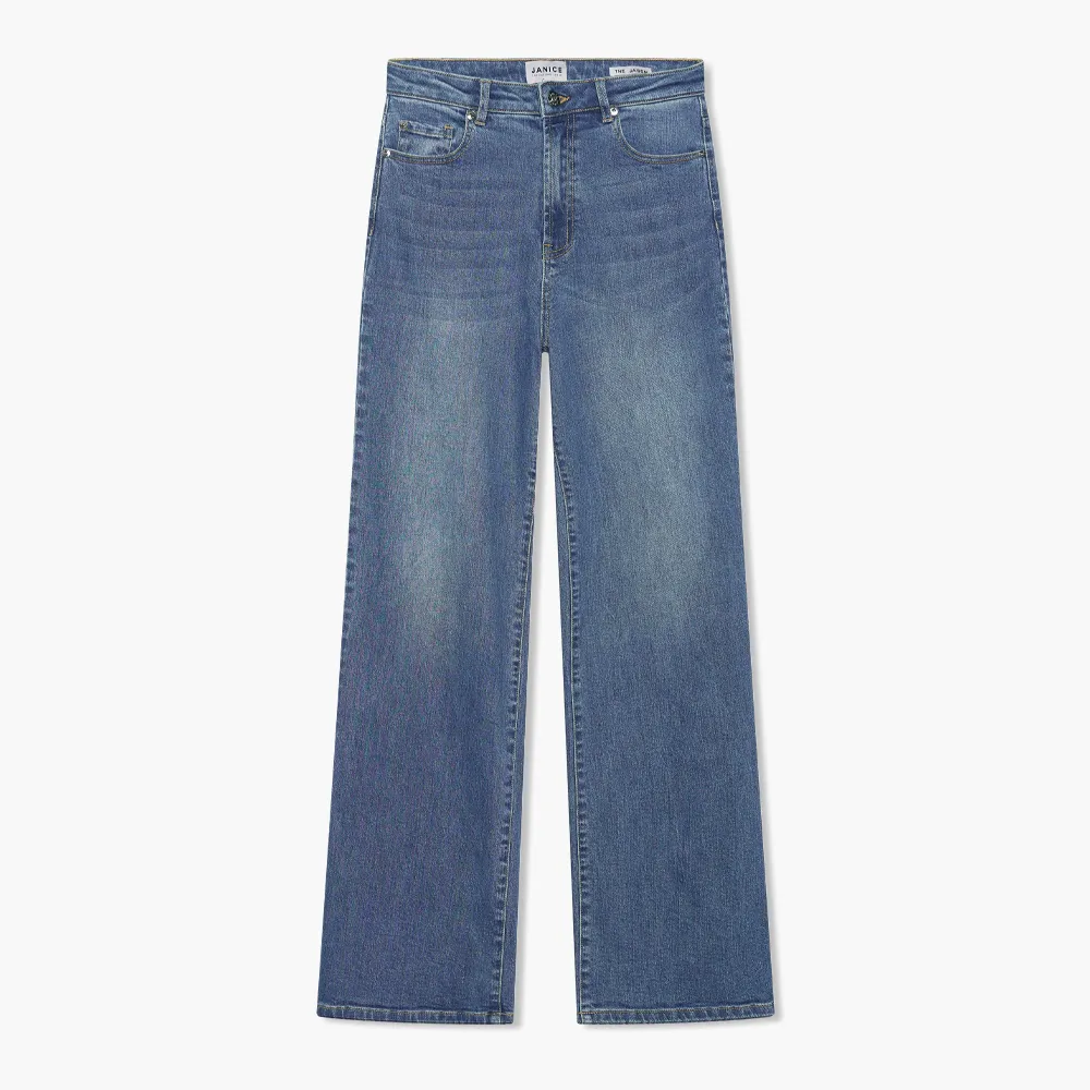 Jeans Dames Wijde Pijp Jason Blauw 111