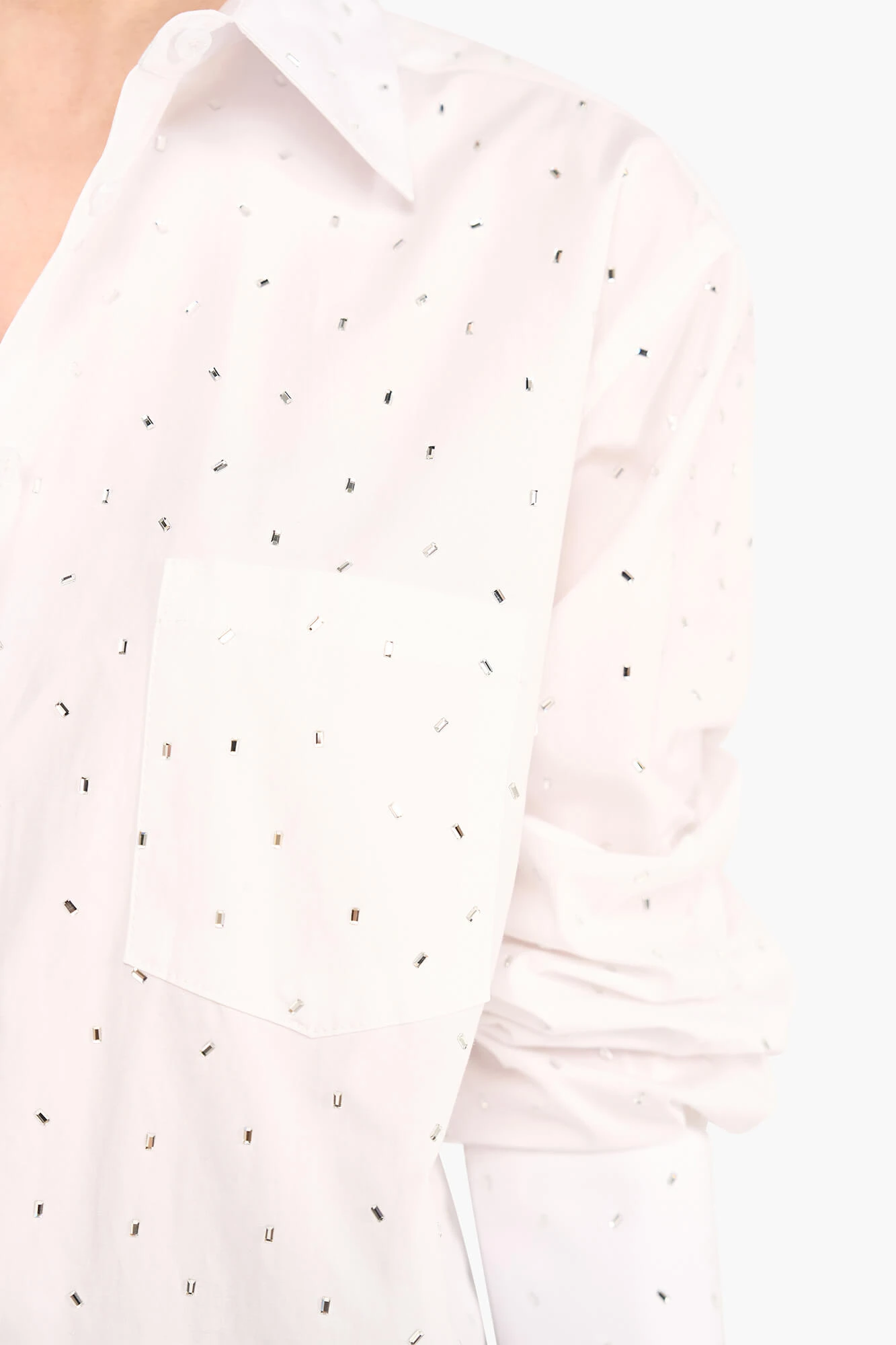 Katoenen Blouse Dames Steentjes Kygo Wit