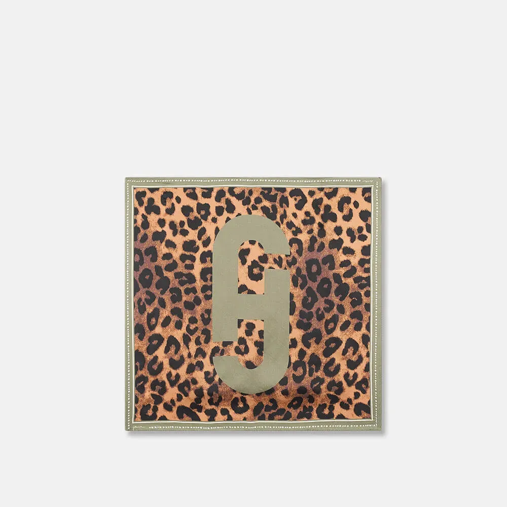Zijden Sjaal Dames Print Effron Groen Panterprint