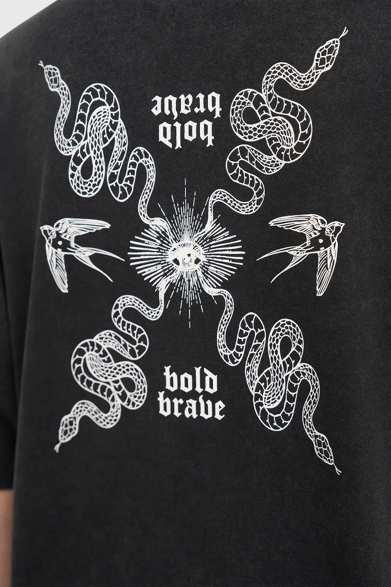 Zwart Dames Shirt Katoen Print Slang Adam