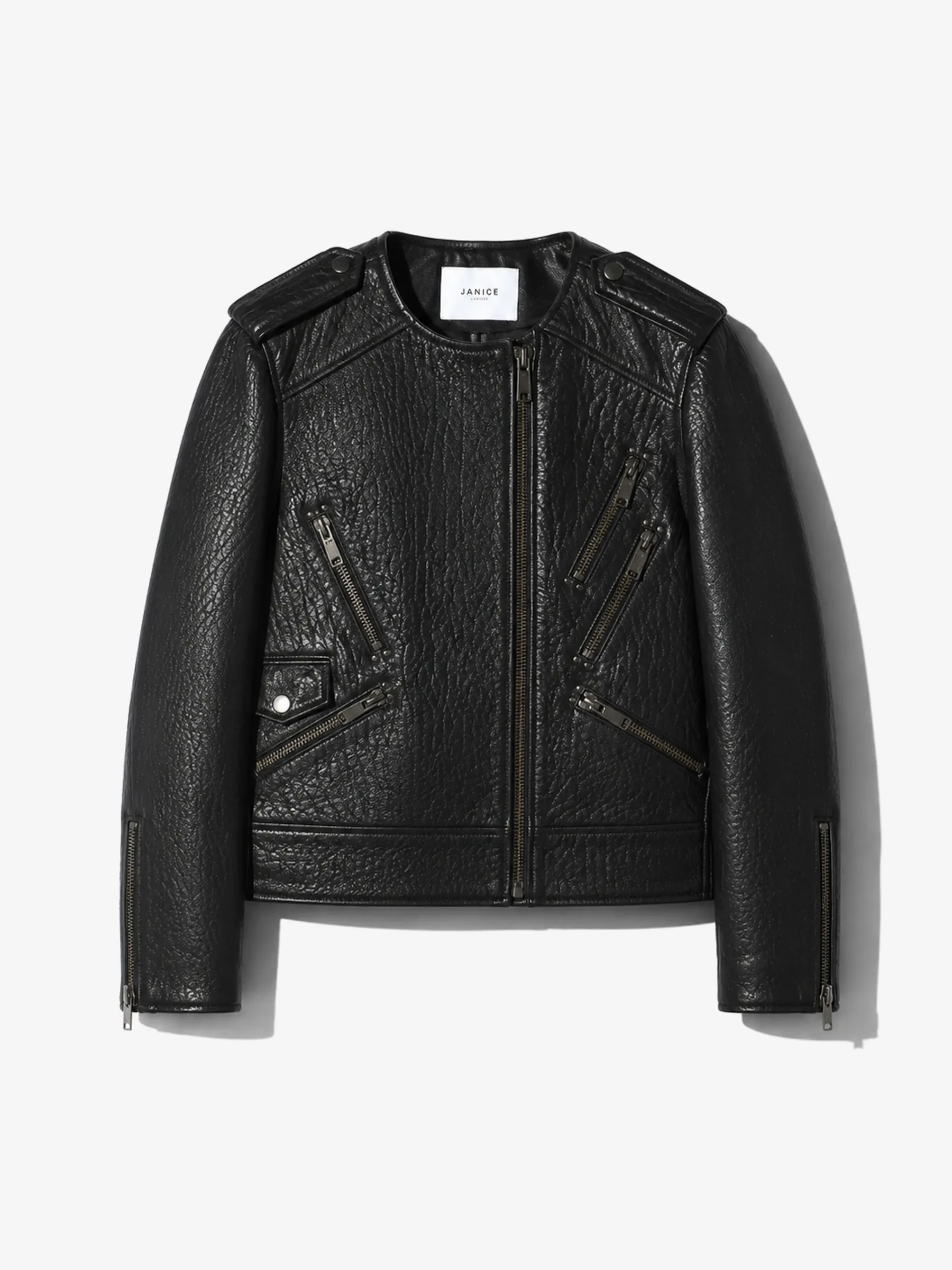 Zwart Leren Biker Jack Dames Norris