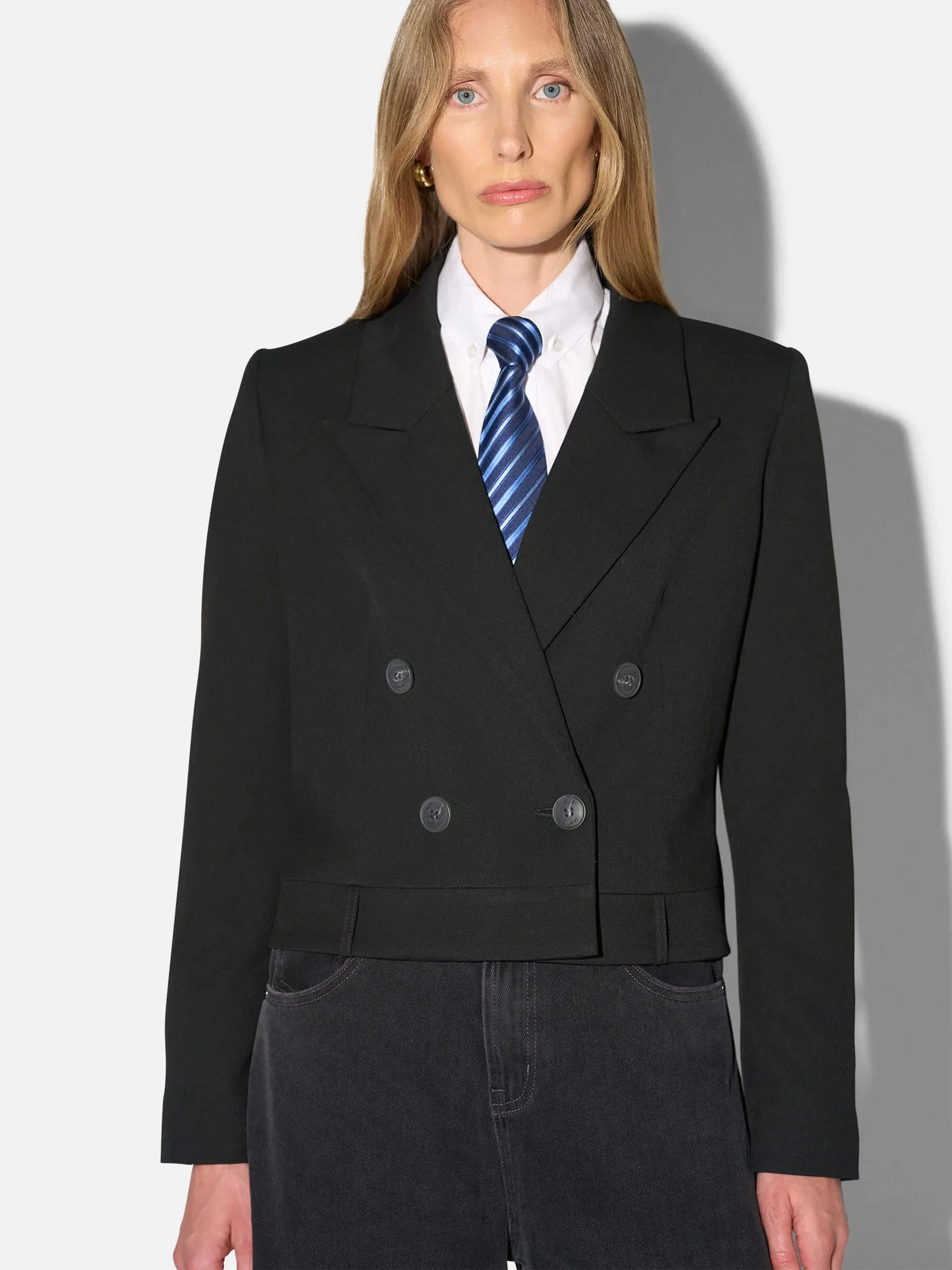 Zwarte Blazer Dames Kort Stan