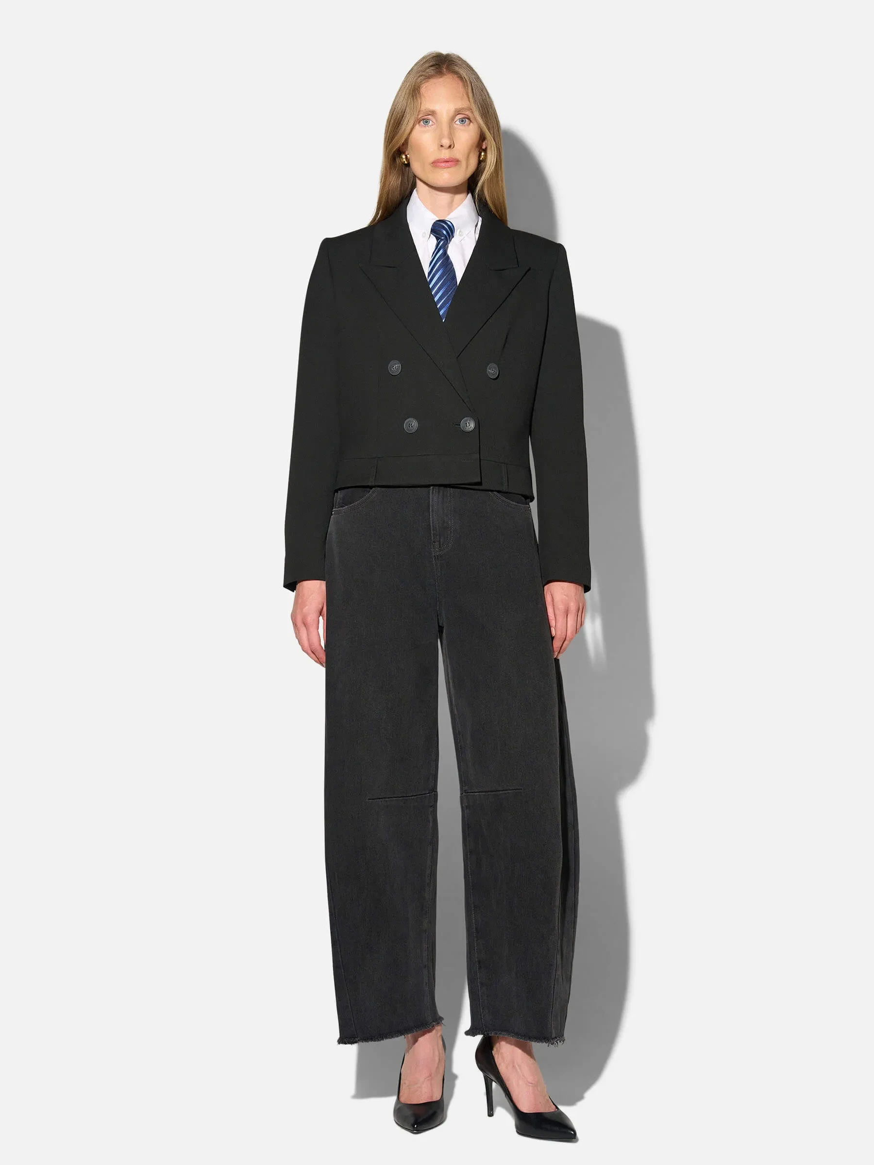 Zwarte Blazer Dames Kort Stan